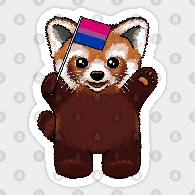 Red Panda Bi Sticker by Art by Veya